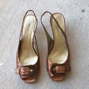 New Anne Klein Slingback Pumps Brown 7.5M